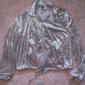 Pink Velvet Zip Jacket